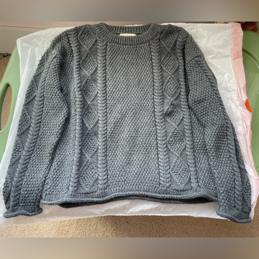 Tradlands Charcoal Women's Fisherman Sweater, New Without Tags